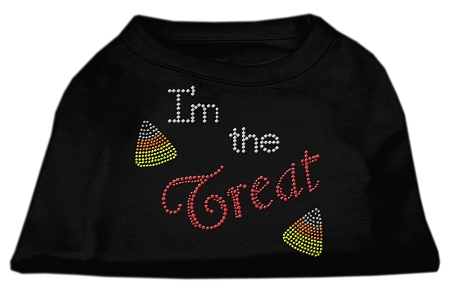 I'm the Treat Rhinestone Dog Shirt Black Med